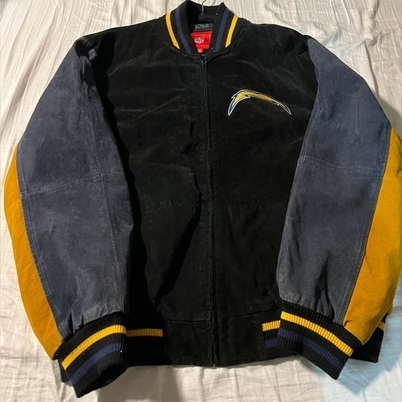 San Diego Chargers Vintage suede leather bomber jacket size 1xl - Picture 1 of 15